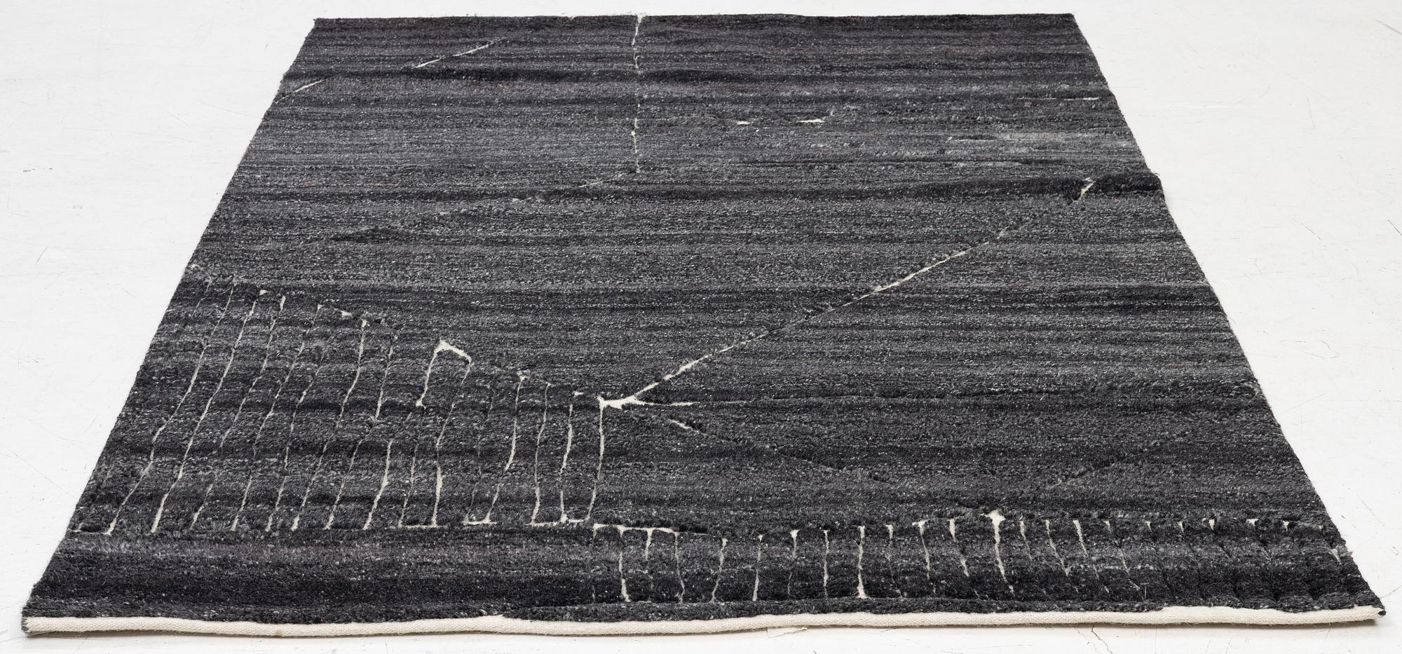 Rug, India, "Fields, Landscape". approx. 205 x 143 cm.