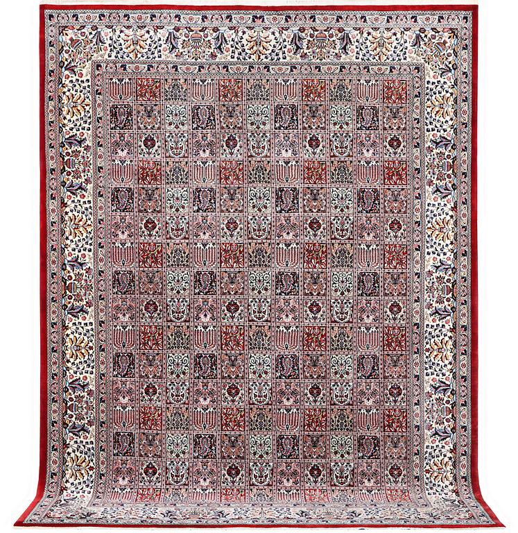 A carpet, Qum corck wool, ca. 346 x 251 cm.
