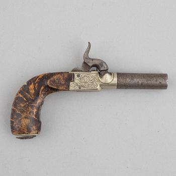 A Belgian, percussion pistol, mid-19th century.