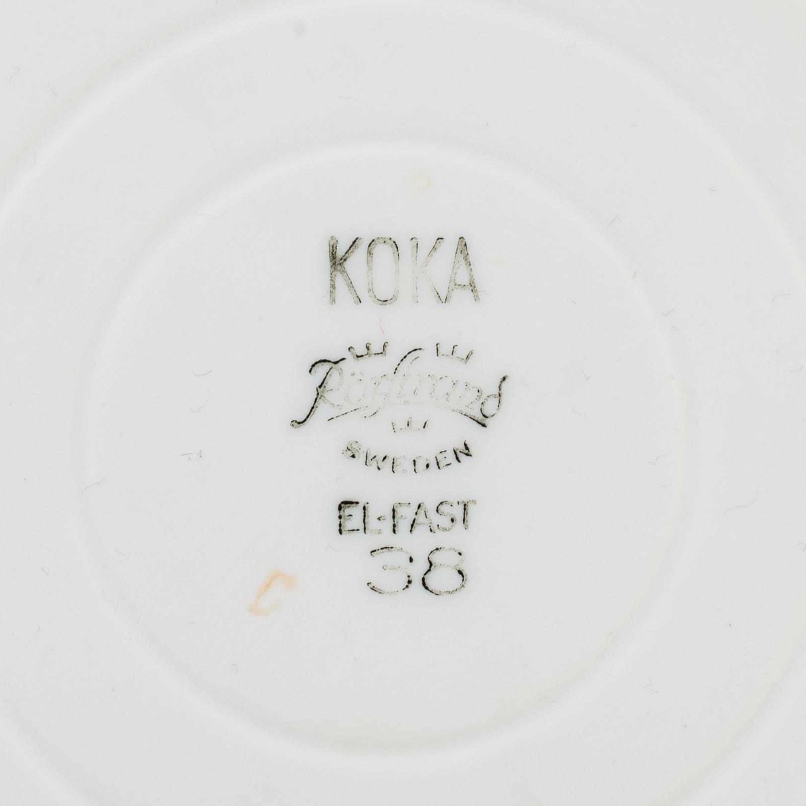 SERVIS, 12 delar, keramik. "Koka Blå", Hertha Bengtsson, Rörstrand, 1900-tal.