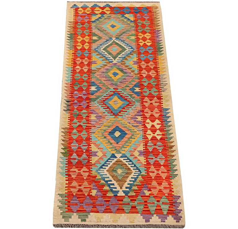 A runner carpet, Kilim, ca 283 x 76 cm.