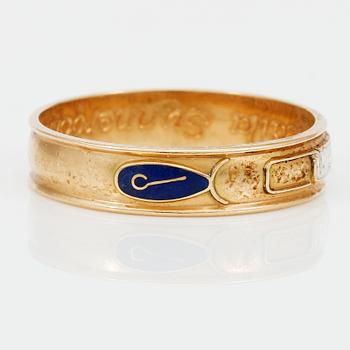 ORDENSRING, 18K guld, JJJ, Köping, 1990-tal. Vikt ca 5 gram.