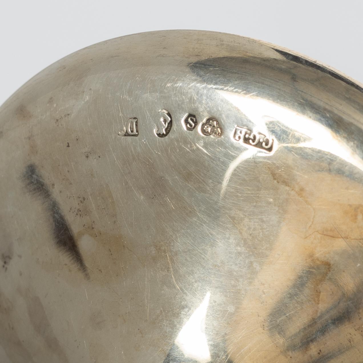 Champagne goblets, 8 similar, silver, including CG Hallberg, Stockholm, 1930.