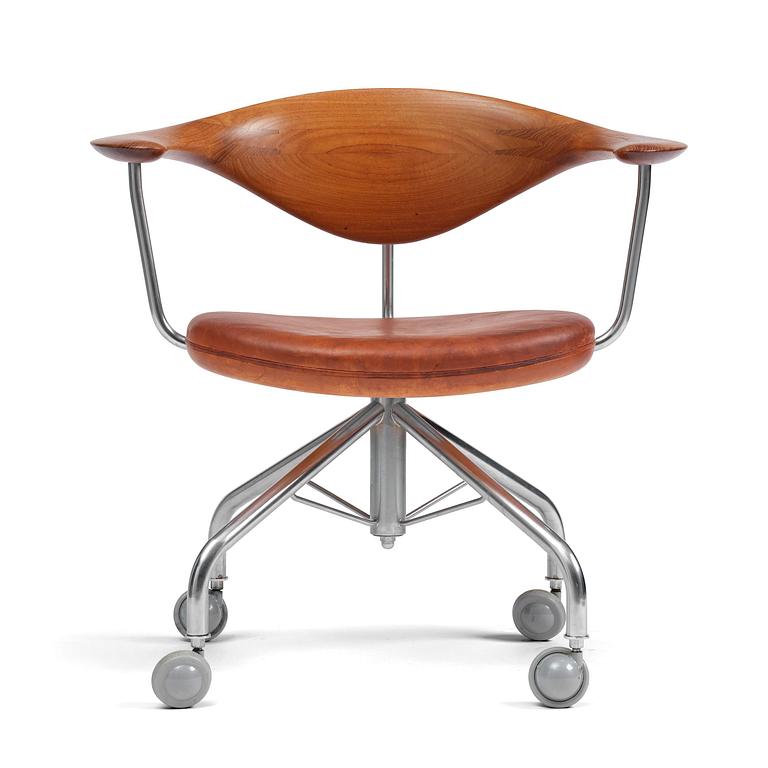 Hans J. Wegner, skrivbordsstol, "Swivel Chair" modell "JH502", Johannes Hansen, Danmark, 1950-60-tal.