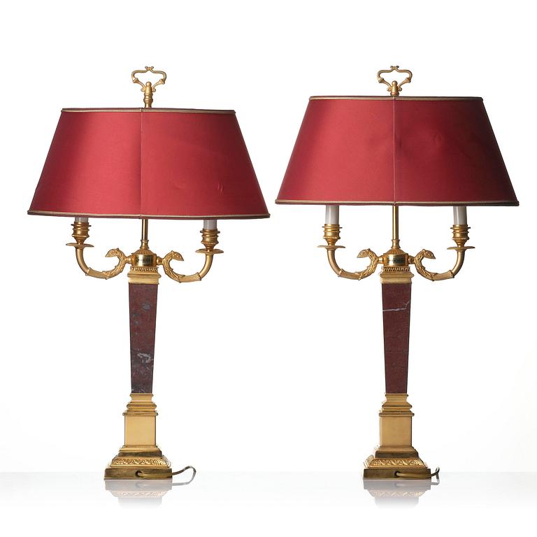 Versace, bordslampor, ett par, sent 1900-tal.