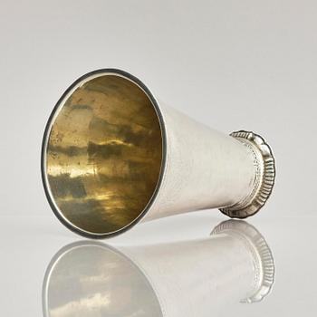 A Swedish 18th century parcel-gilt silver beaker, mark of Christoffer Wasserman, Lindesberg (1734-1770).