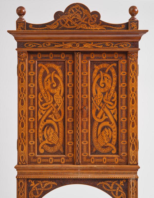 Cabinet, probably Norway, Old Norse style, late 19th century.