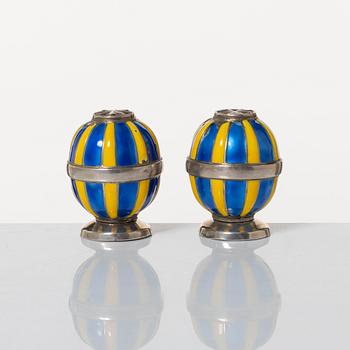 David Andersen, ströare, ett par, sterlingsilver och emalj, Norge, tidigt 1900-tal.