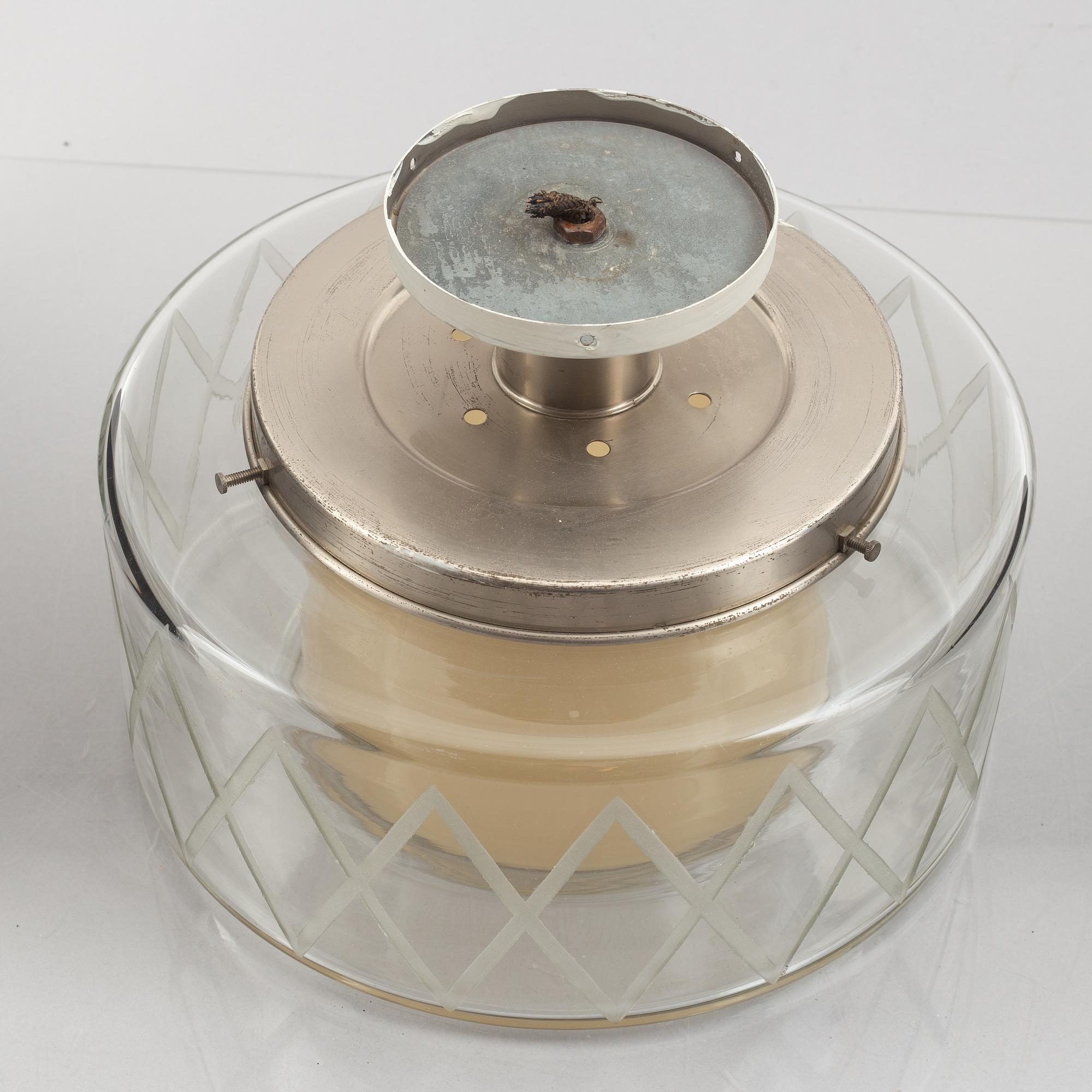 Harald Notini, a ceiling lamp, modell "11198", Arvid Böhlmarks Lampfabrik, Sweden, 1940's.