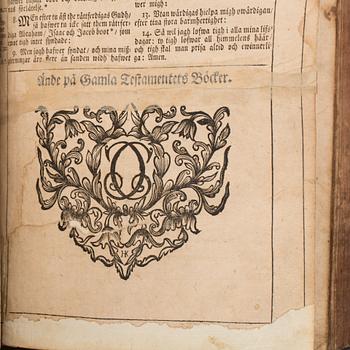 KARL XII:S FÄLTBIBEL, "Biblia, thet är all then Helga skrift på swensko...", Stockholm, 1709.