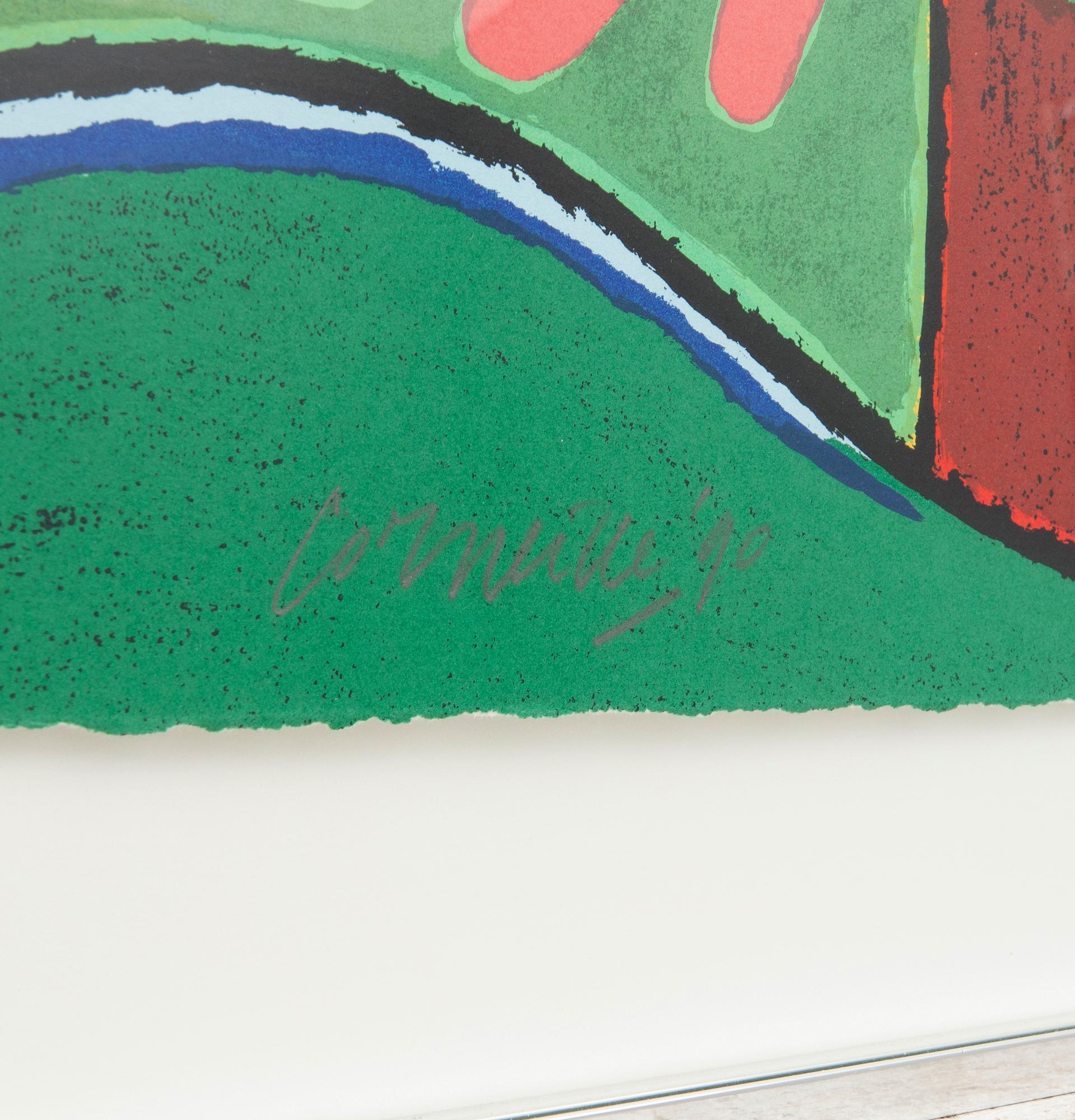 Beverloo Corneille Kvinna med fågel och måne.