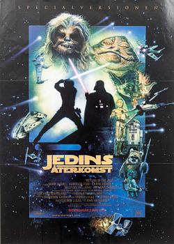 A 1997 Swedish premier film poster, Star Wars 'The return of the Jedi'.