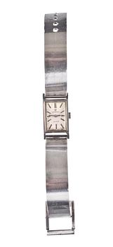 ARMBANDSUR, Omega, De Ville, med Elon Arenhill länk, sterling. Vikt ca 36,5g.