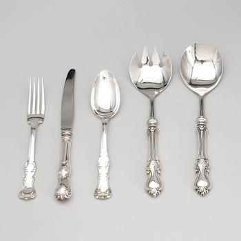 BESTICKSERVIS, 18+4 delar, silver, bl.a. "Olga", GAB, Stockholm 1970. Total vikt ca 1438 gram.