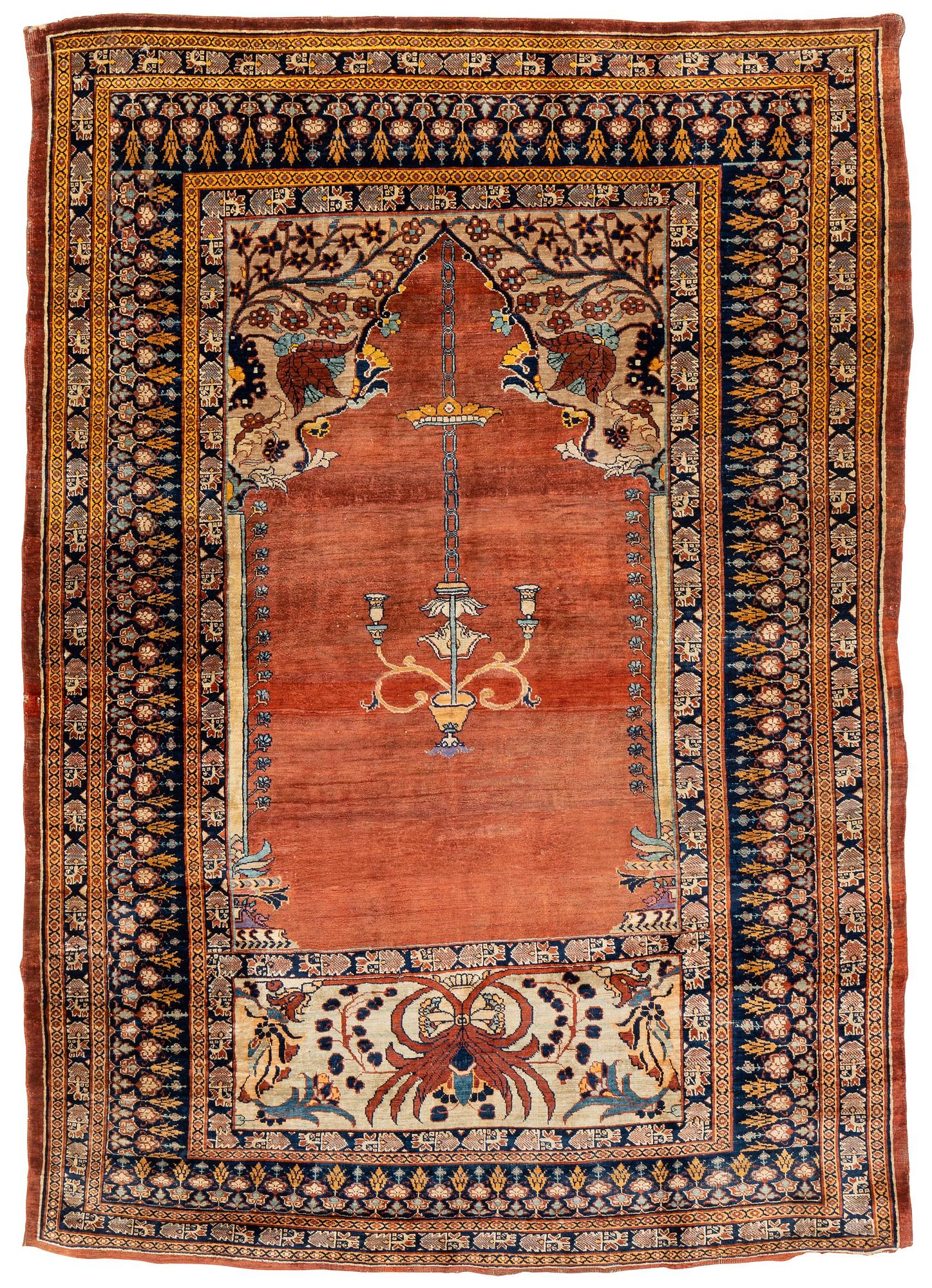 A rug, antique, silk Heriz, ca 166,5-170 cm x 116-120 cm.