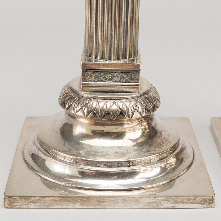 Stephan Westerstråhle, ljusstakar, ett par, silver, Stockholm 1792. Gustavianska.