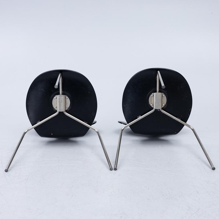 Arne Jacobsen, Stolar, 4 st, "Myran", Fritz Hansen, Danmark 1950/60-tal.