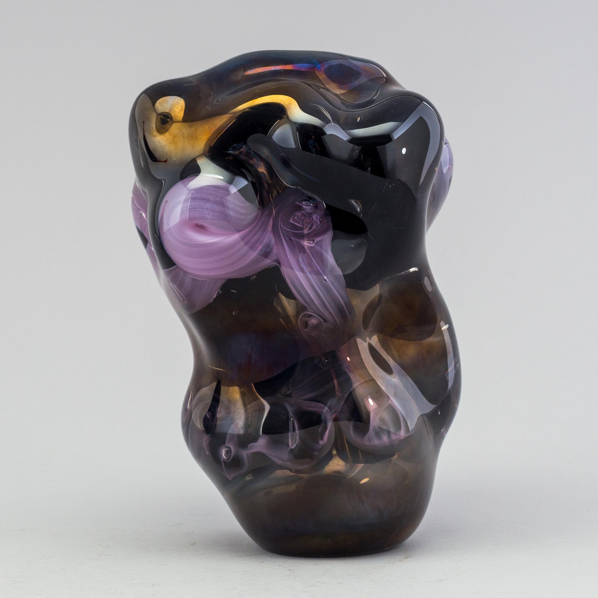 Per B. Sundberg, a unique Per B Sundberg glass vase, Orrefors, Sweden 1998.