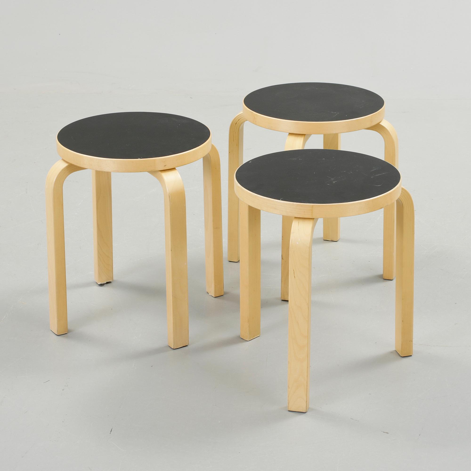 PALLAR, 3 st, modell "E 60" & "60", Alvar Aalto.