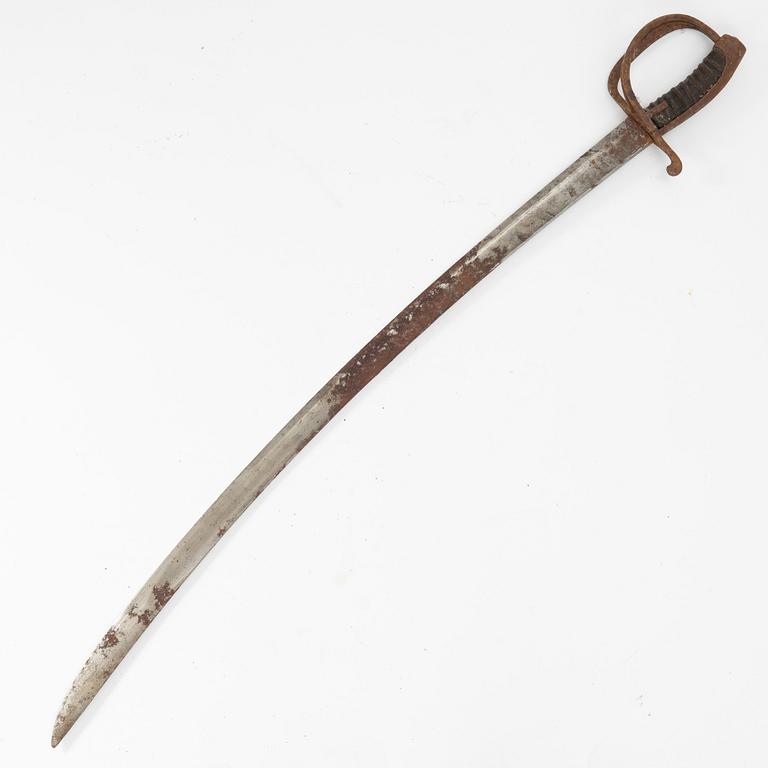 A Swedish cavalry sabre, 1825 pattern, with scabbard.