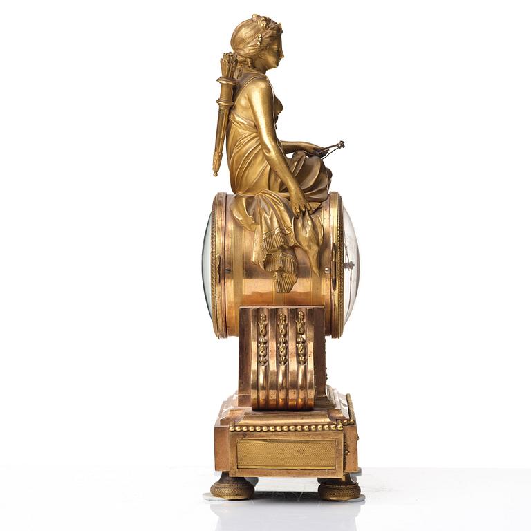 A French Empire early 18th century mantel clock by L J Laguesse.