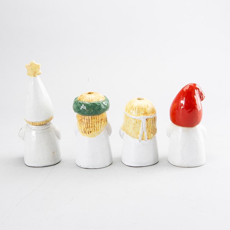 LISA LARSON, a set of four stoneware candle sticks.