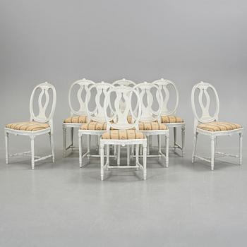 STOLAR, 8 stycken, gustaviansk stil, modern tillverkning.