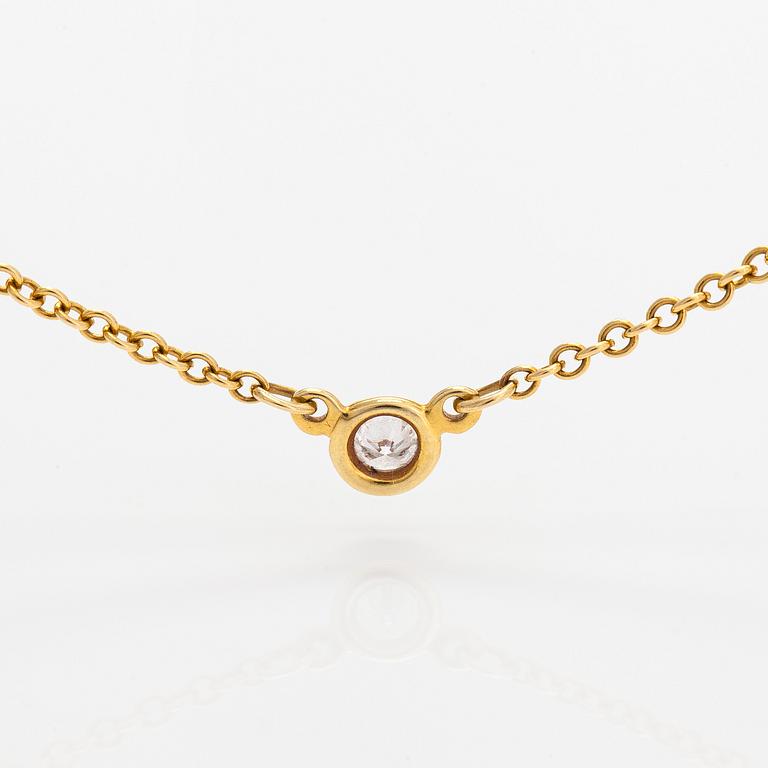 Tiffany & Co, Elsa Peretti, collier, "Diamonds by the Yard", 18K guld med en diamant ca 0.05 ct.