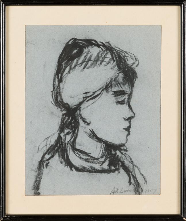 Ahti Lavonen, crayon, signed and dated 1957.