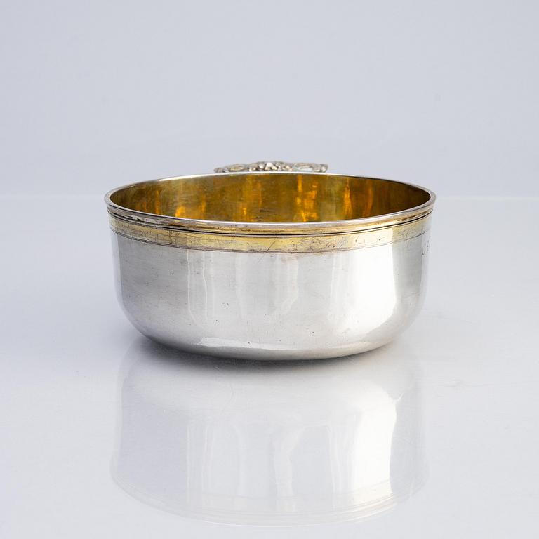 A Swedish parcel-gilt silver drinking cup/bowl, mark of Henrik Wittkopf the elder, Stockholm 1749.