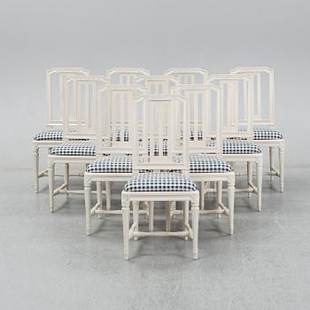 A set of ten 'Odenslunda' IKEA chairs.