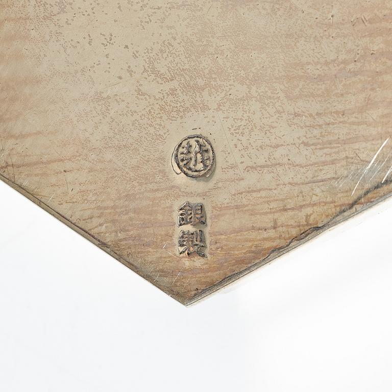 A group of six Japanese salts / boxes, some marked sterling silver, around 1900.