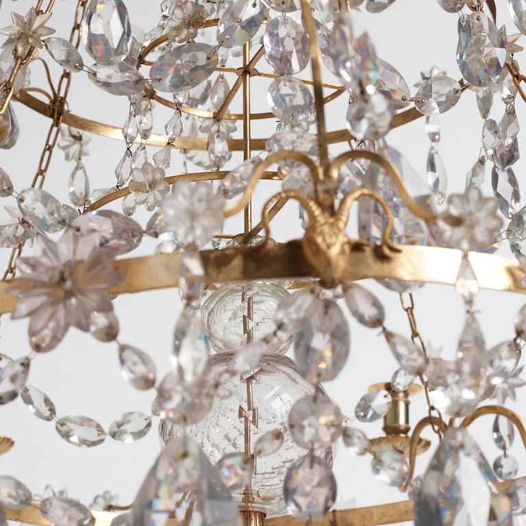 A Gustavian late 18th century eight-light chandelier.