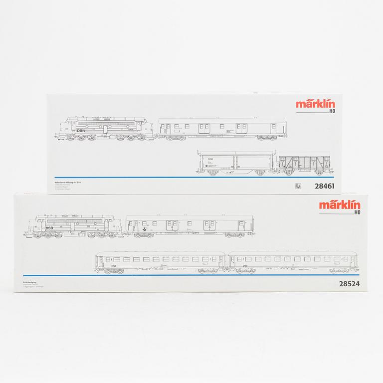 Märklin, two trainsets, model nr 28461 & 28524, gauge H0, in boxes.