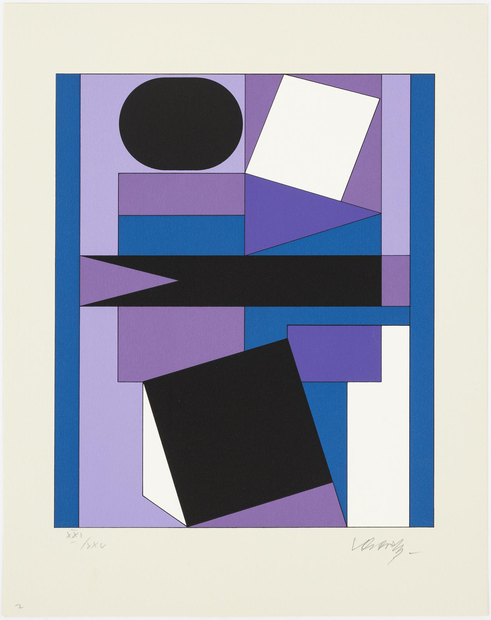 Victor Vasarely, "I ON" Portfölj med 7 serigrafier.