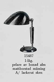 Harald Notini, bordslampa, modell "15487 A", Arvid Böhlmarks Lampfabrik, Stockholm 1940-tal.