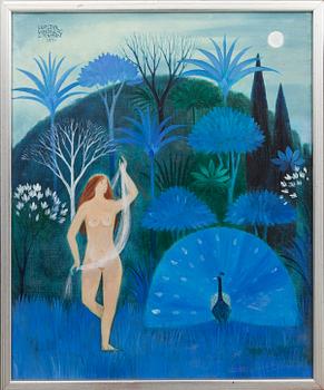 Kerstin Lundberg-Stenman, Kvinna med påfågel.