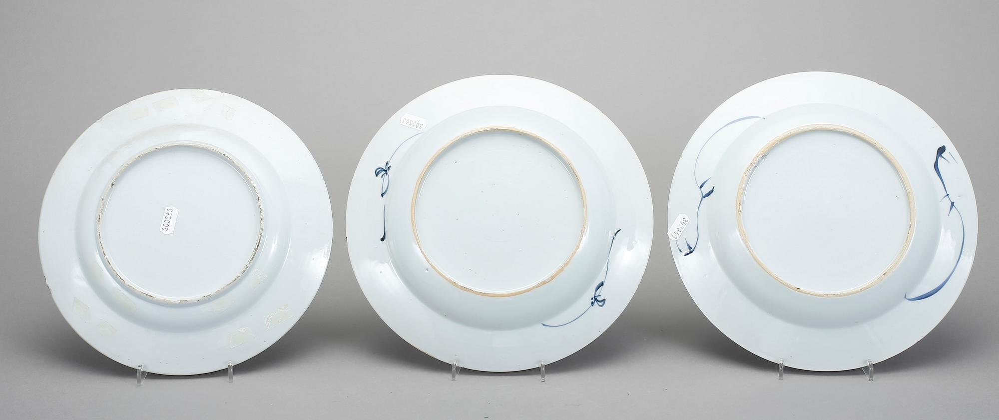 FAT, 3 st, porslin, Kina. Bl a Kangxi 1662-1722.