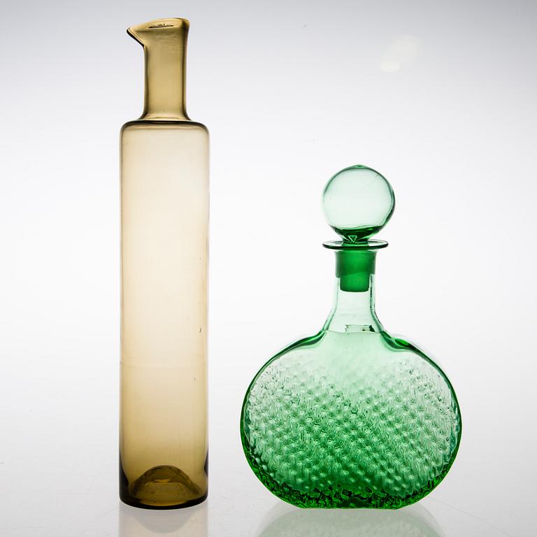 NANNY STILL, FLASKA OCH KARAFF, glas, Riihimäen Lasi, 1900-talets senare del.
