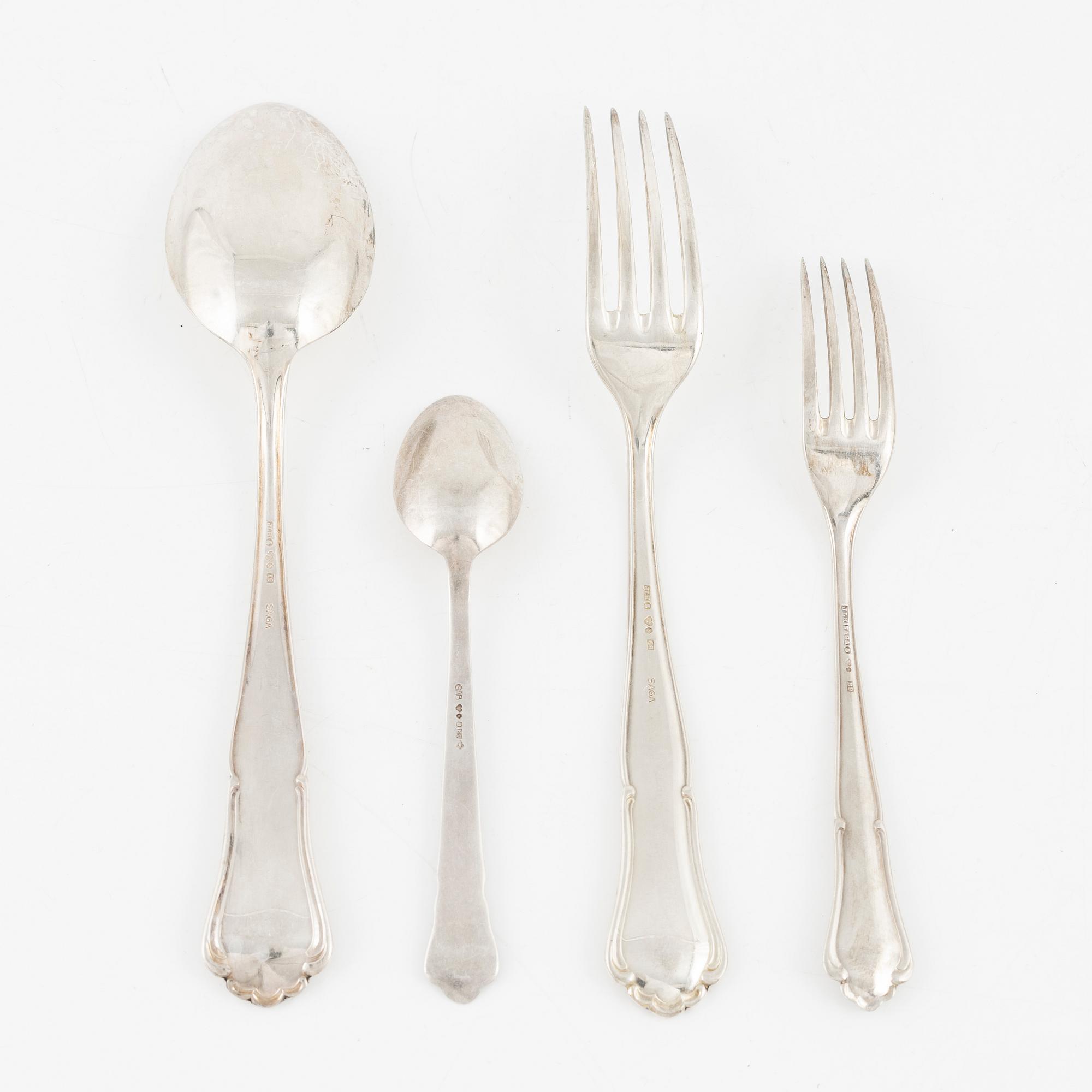 A Swedish silver cutlery set, 113 pieces, marks of  GAB, Stockholm 1950s.