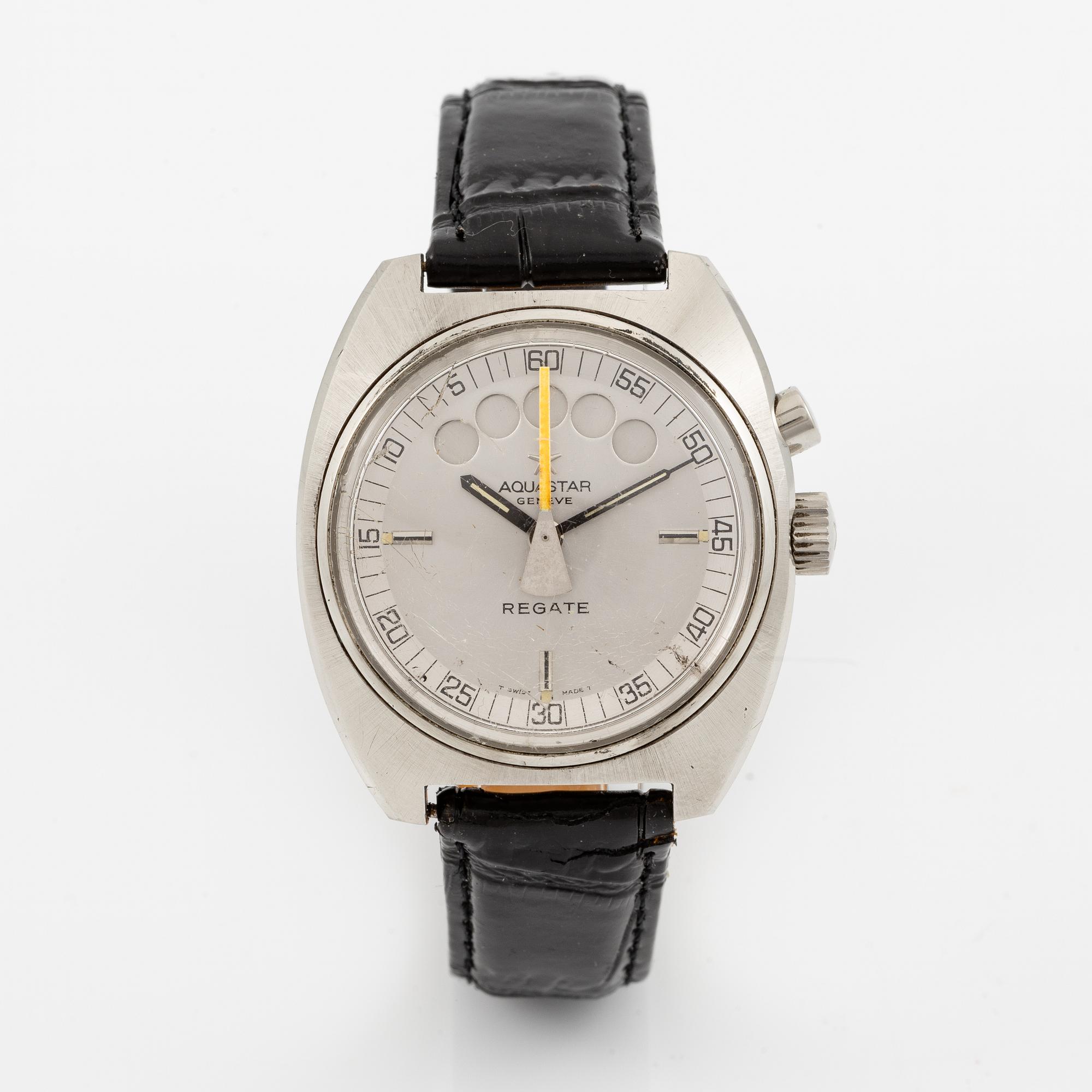 Aquastar, Regate, regatta chronograph, wristwatch, 39 mm.