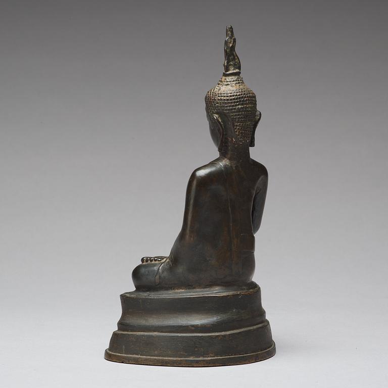 A bronze figure of Buddha, Thailand, presumably 18/19th Century.