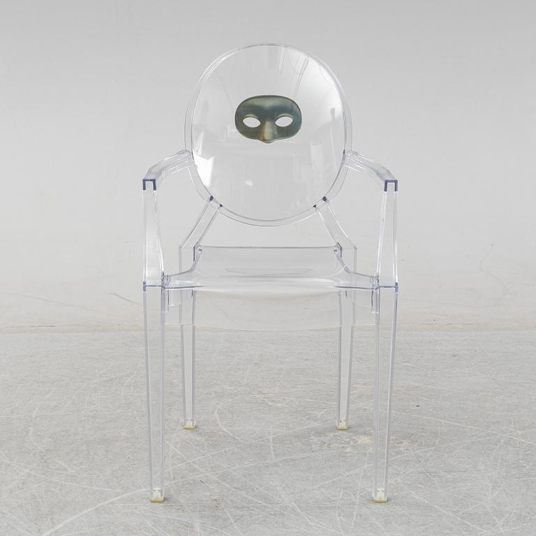 Philippe Starck, a 'Louis Ghost' plastic chair, Kartell, Italy.