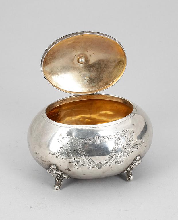 SOCKERSKRIN, låghaltigt silver, 1900-tal. Vikt ca 473 g.