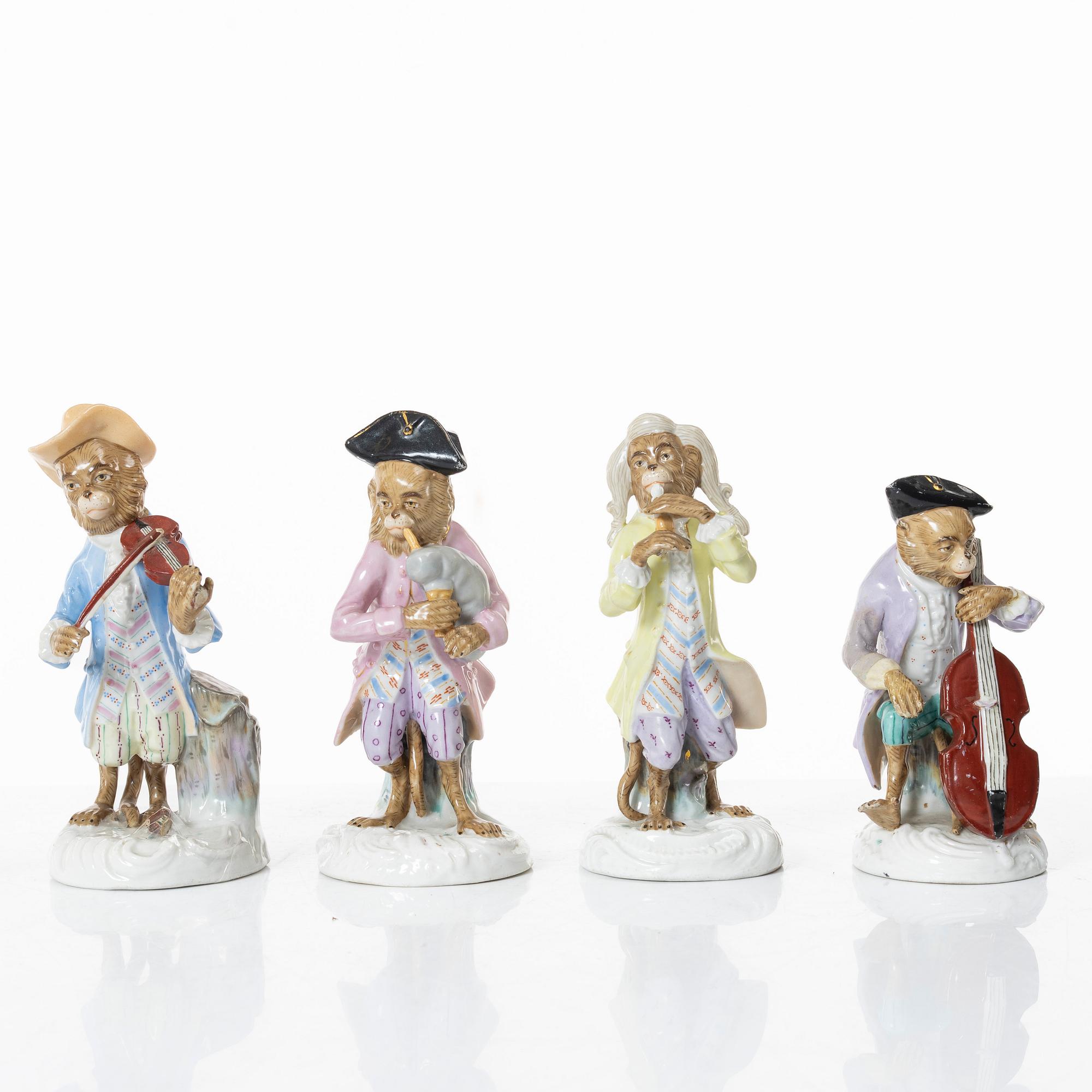 Figurines, 8 pcs, porcelain, Germany, 19th century.