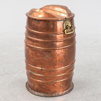 A  copper water barrel, 19th Century.