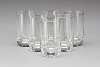 SCHATULL, med 6 glas. 1900-tal.