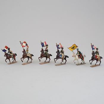 Six French tin soldiers from 20 th century.