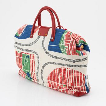 Firma Svenskt Tenn, a 'Manhattan' fabric and leather bag.