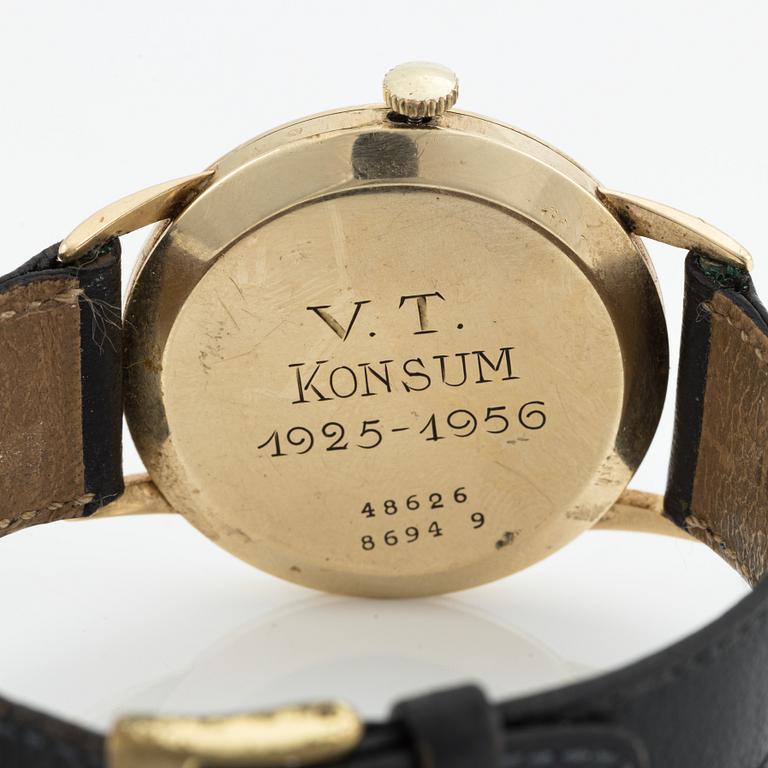 Certina, wristwatch, 14K gold, 33 mm.